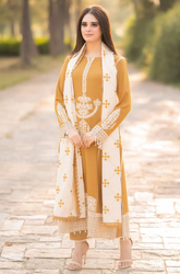 Maria .B. - Winter 3PC Dhanak Embroidered Suit - SS0455